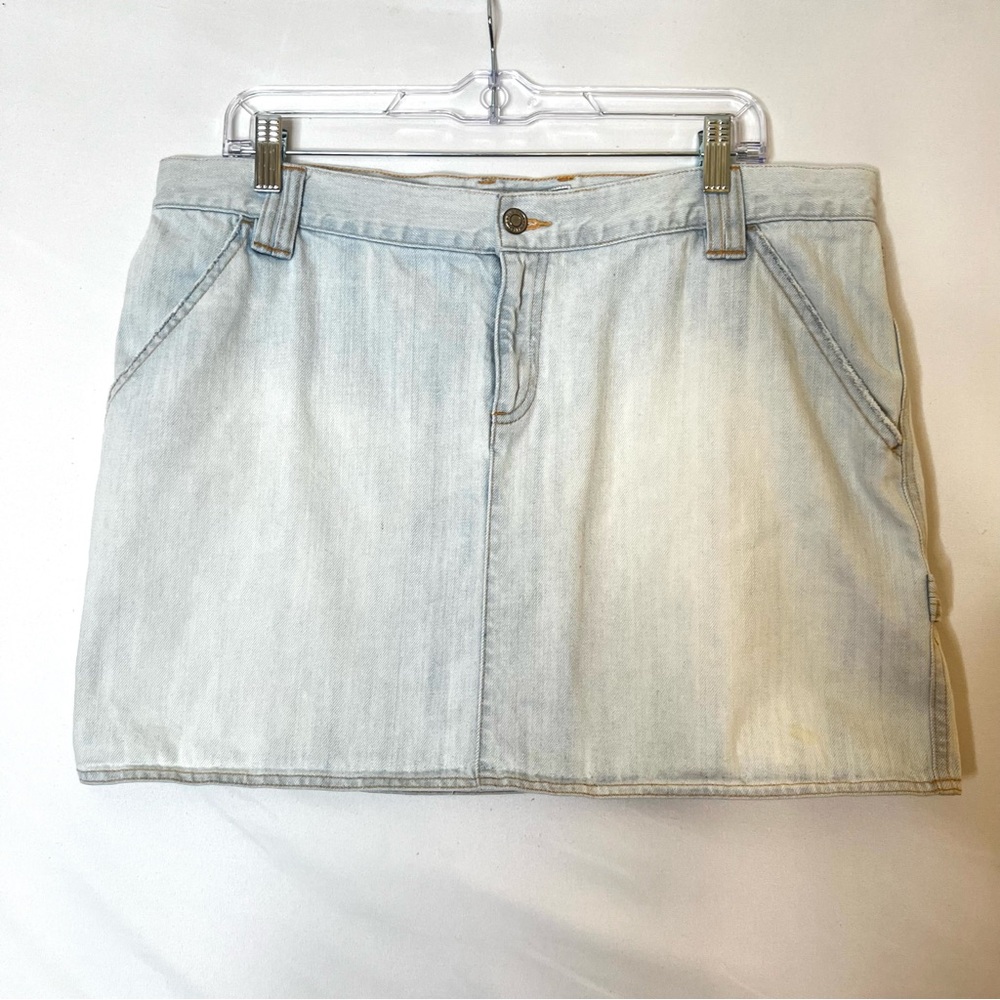 VTG Old Navy Cargo Jean Mini Skirt Y2K Sz 14 100% Cotton Preppy Utility Grunge